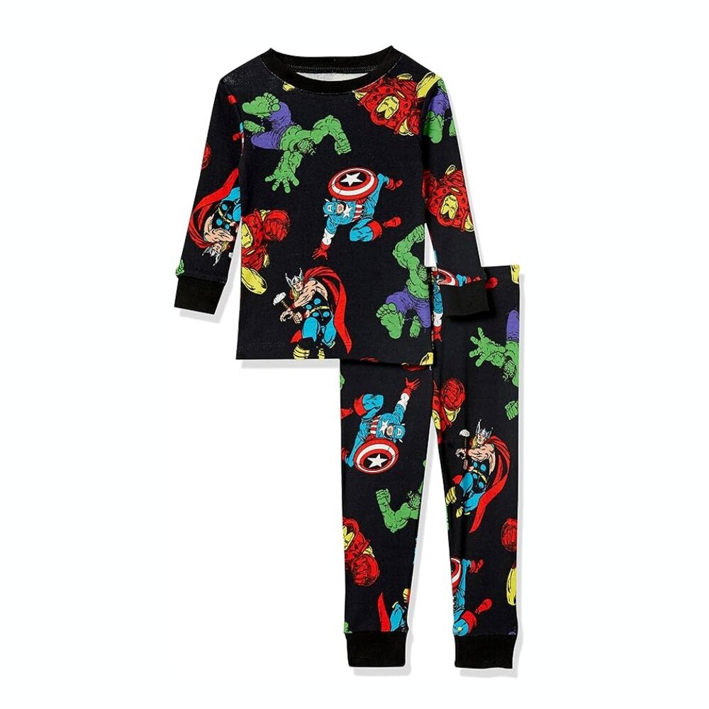 Marvel Avengers Print Snug-Fit Pajama Sleep Set Amazon Essentials Spotted Zebra